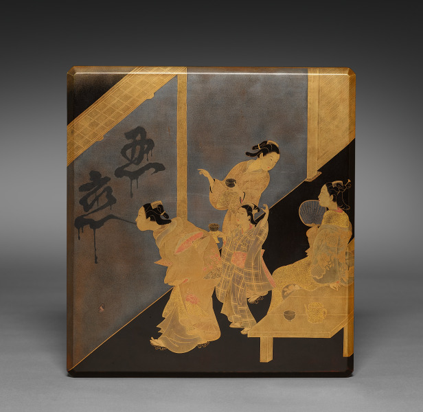 Writing Box with Spitting Courtesan (lid)