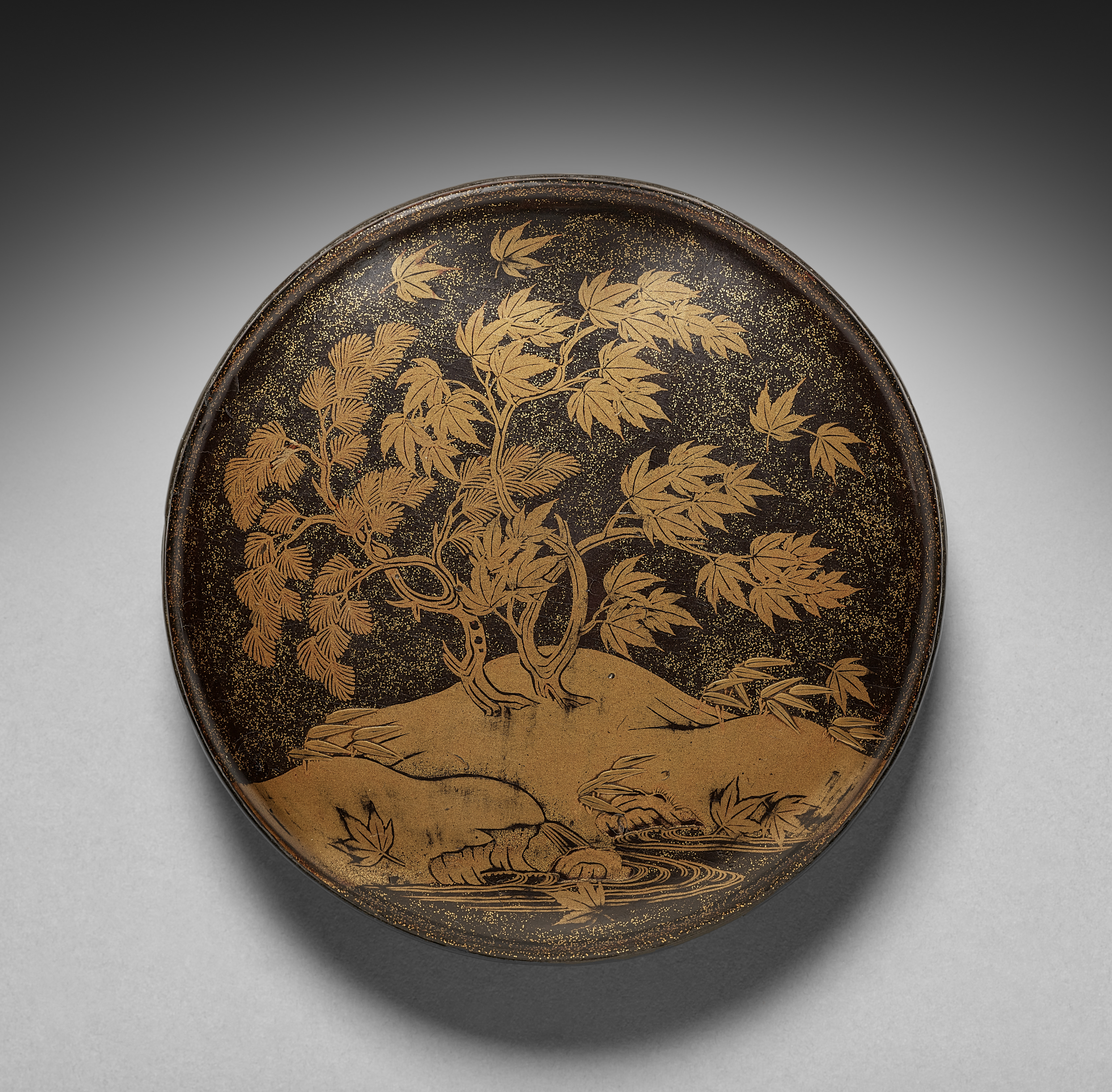 Mirror Container with Design of Maple Tree and Autumn Shower (lid)