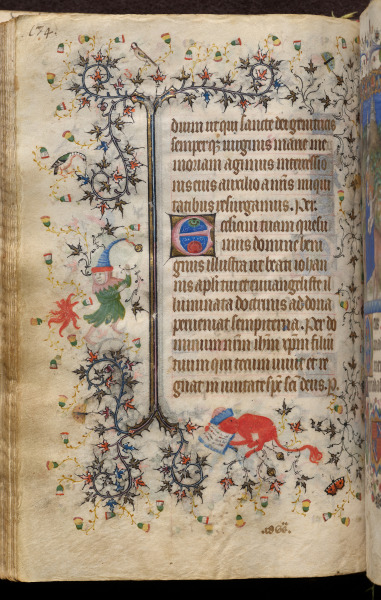 Hours of Charles the Noble, King of Navarre (1361-1425): fol. 87v, Text
