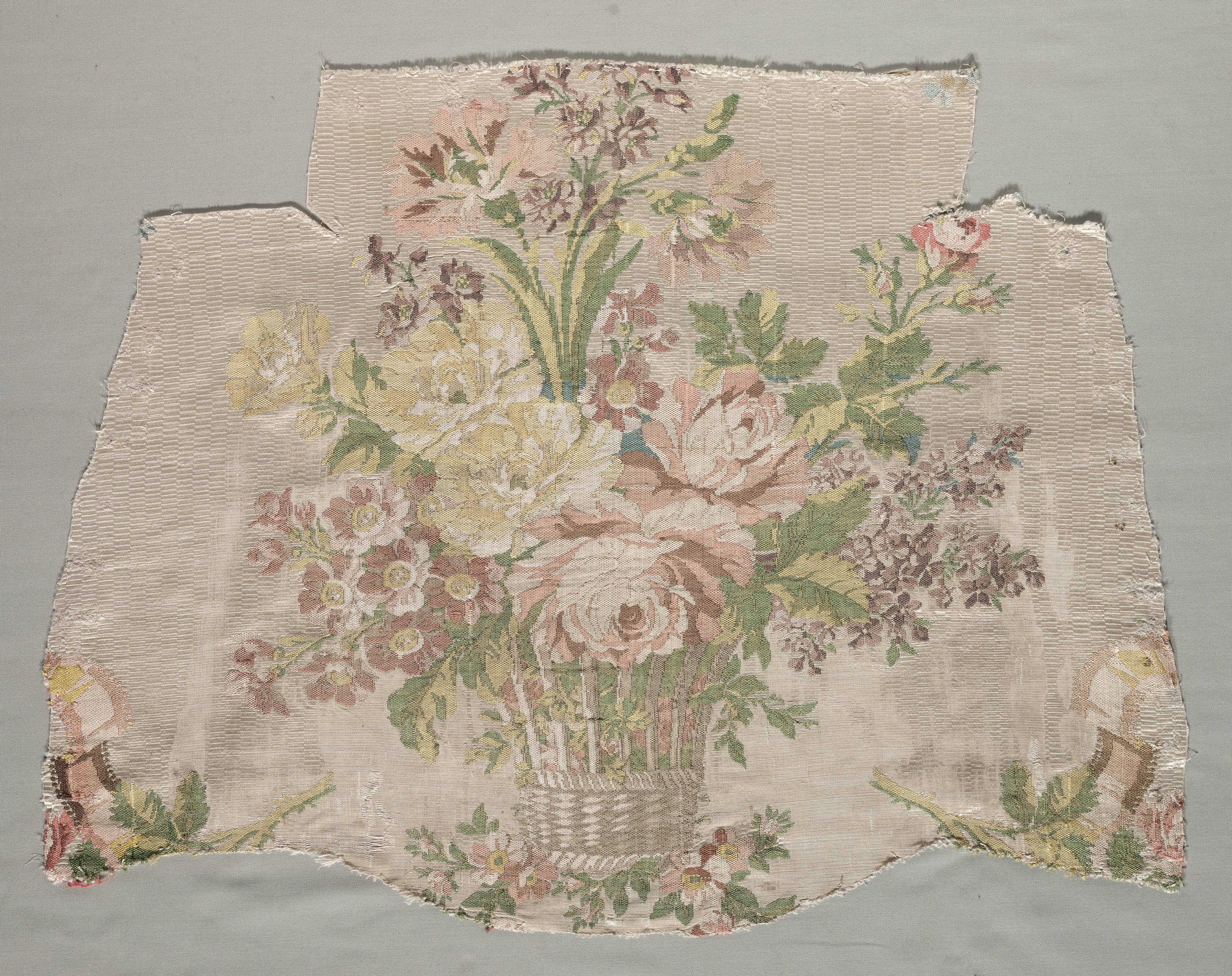 Silk Fragment, Part of Panel called "Le panier fleuri"