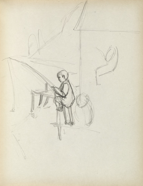 Sketchbook No. 1, page 73: Boy fishing