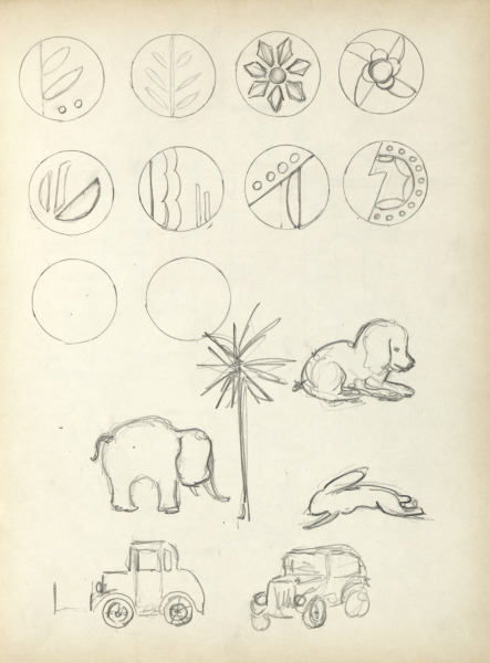 Sketchbook #1: Circle designs, rabbit, etc.  (page 63)