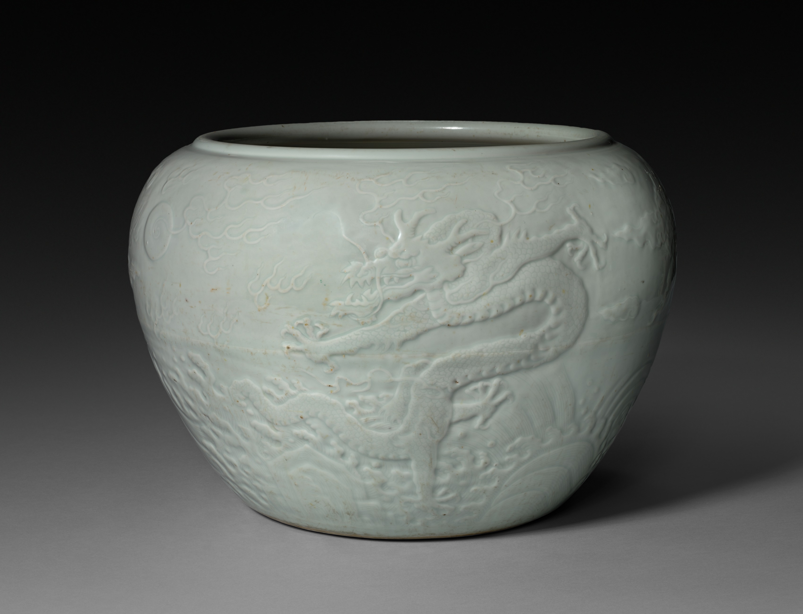 Jardiniere with Dragon in Waves