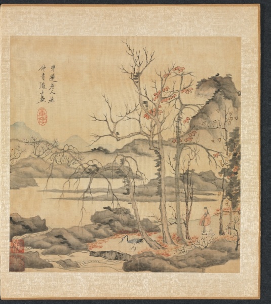 Paintings after Ancient Masters: Daoist and Crane in Autumn Landscape