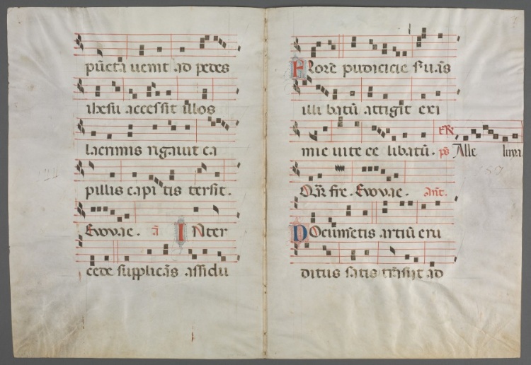 Bifolium from an Antiphonary: Music