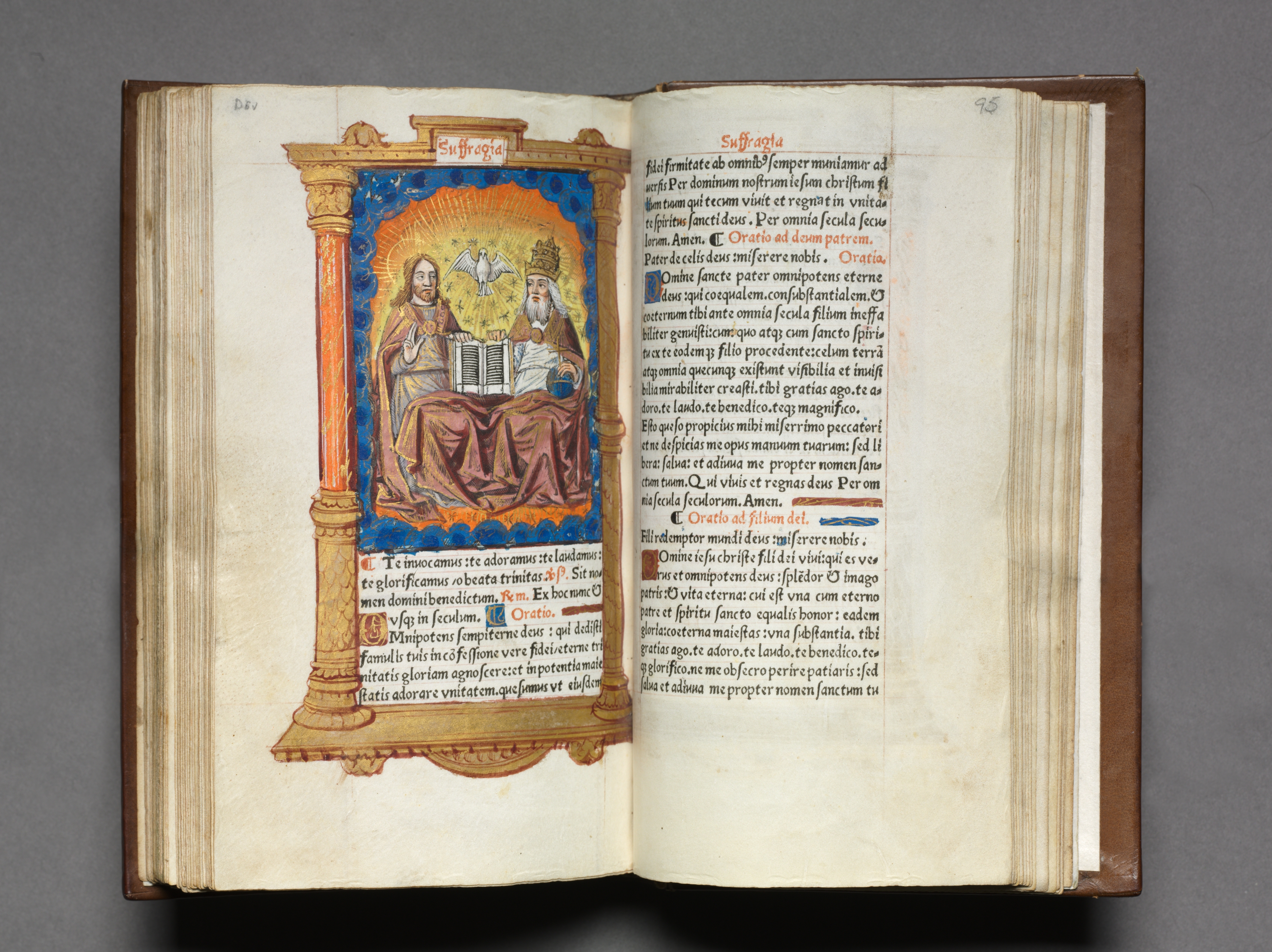 Printed Book of Hours (Use of Rome):  fol. 95r, The Trinity