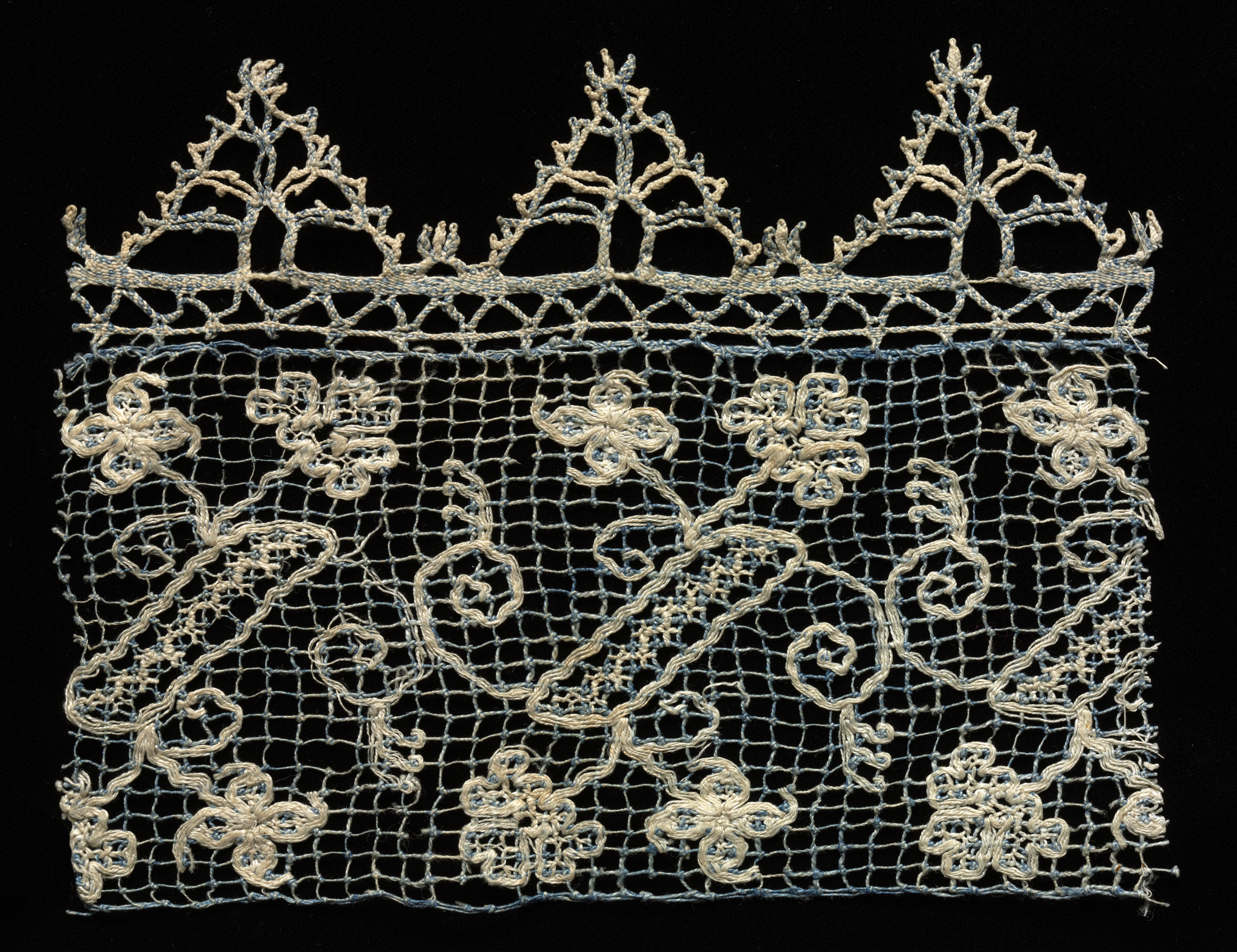 Fragment of a Border with Vines and Floral Motifs