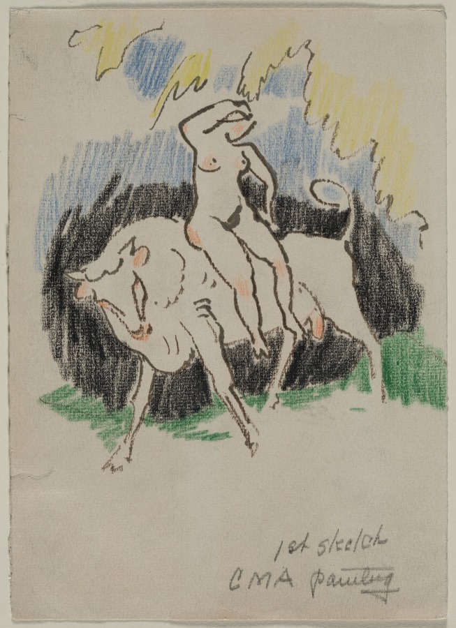 Sketch for "Daughter of King Agenor" (recto), Henry Keller, c. 1891–1949