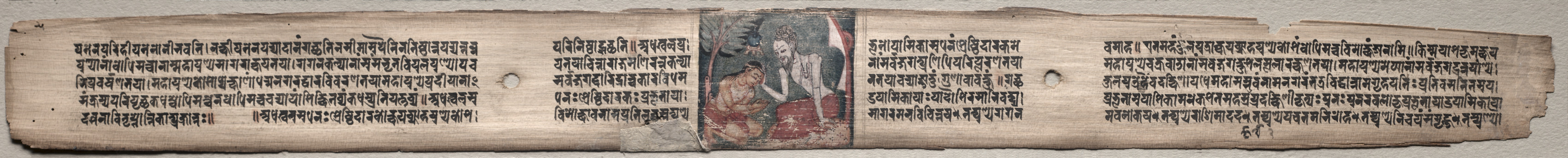 Sudhana and the rishi Bhishmottaranirgosha, folio 94 (recto) from a Gandavyuha-sutra (Scripture of the Supreme Array)