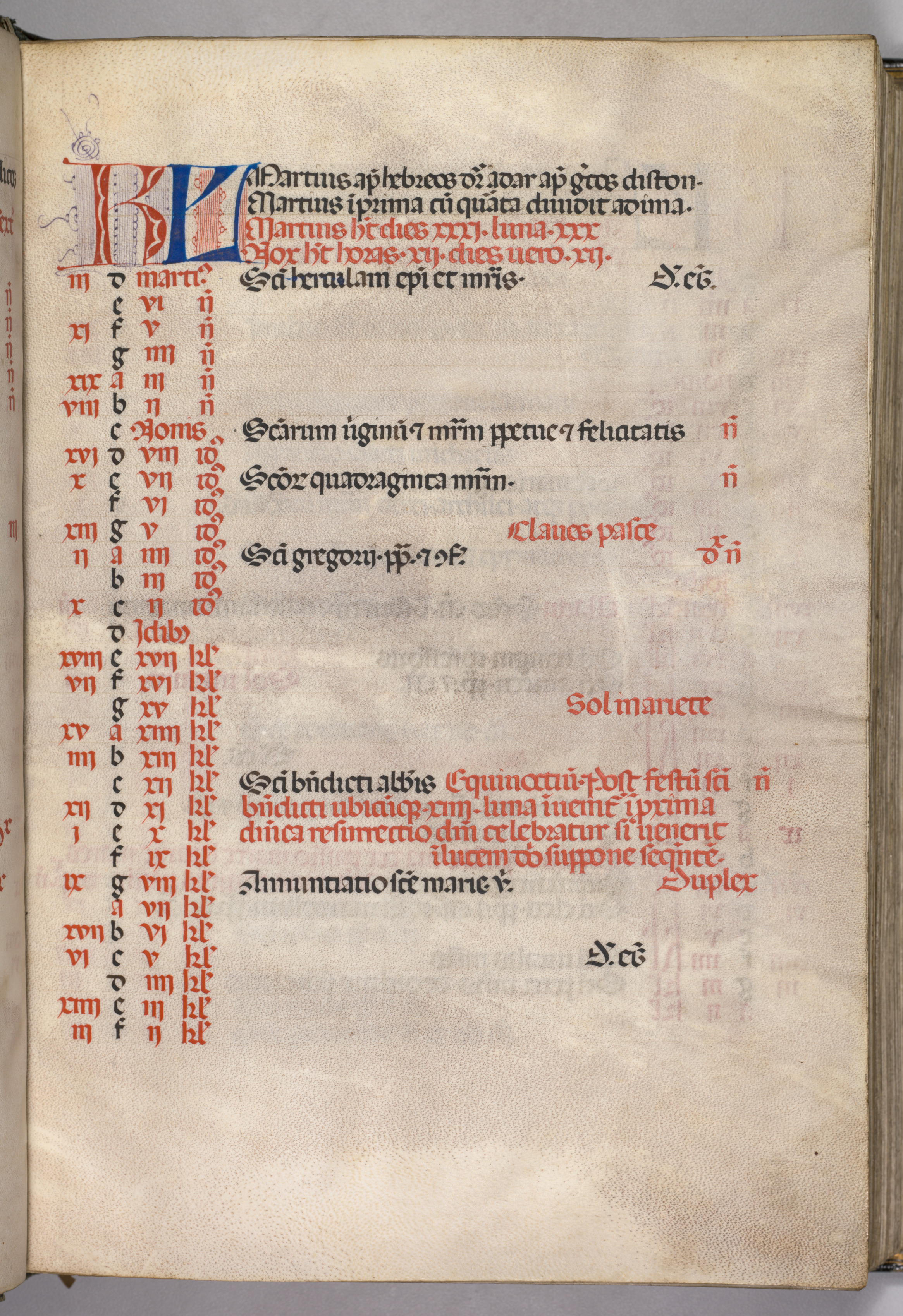 Missale: Fol. 4r: March Calendar Page
