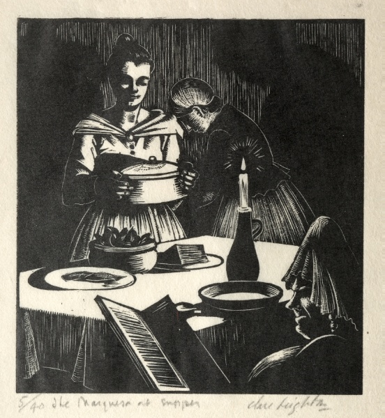The Marquesa and Pepita  (illustration for The Bridge of San Luis Rey by Thornton Wilder)