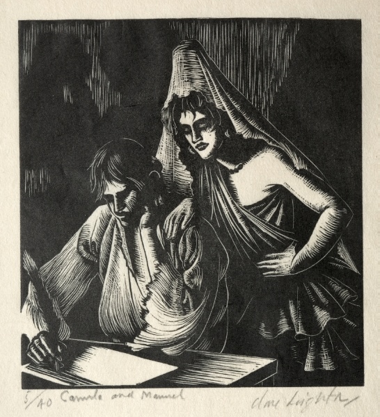 Manuel and Camila (illustration for The Bridge of San Luis Rey by Thornton Wilder)