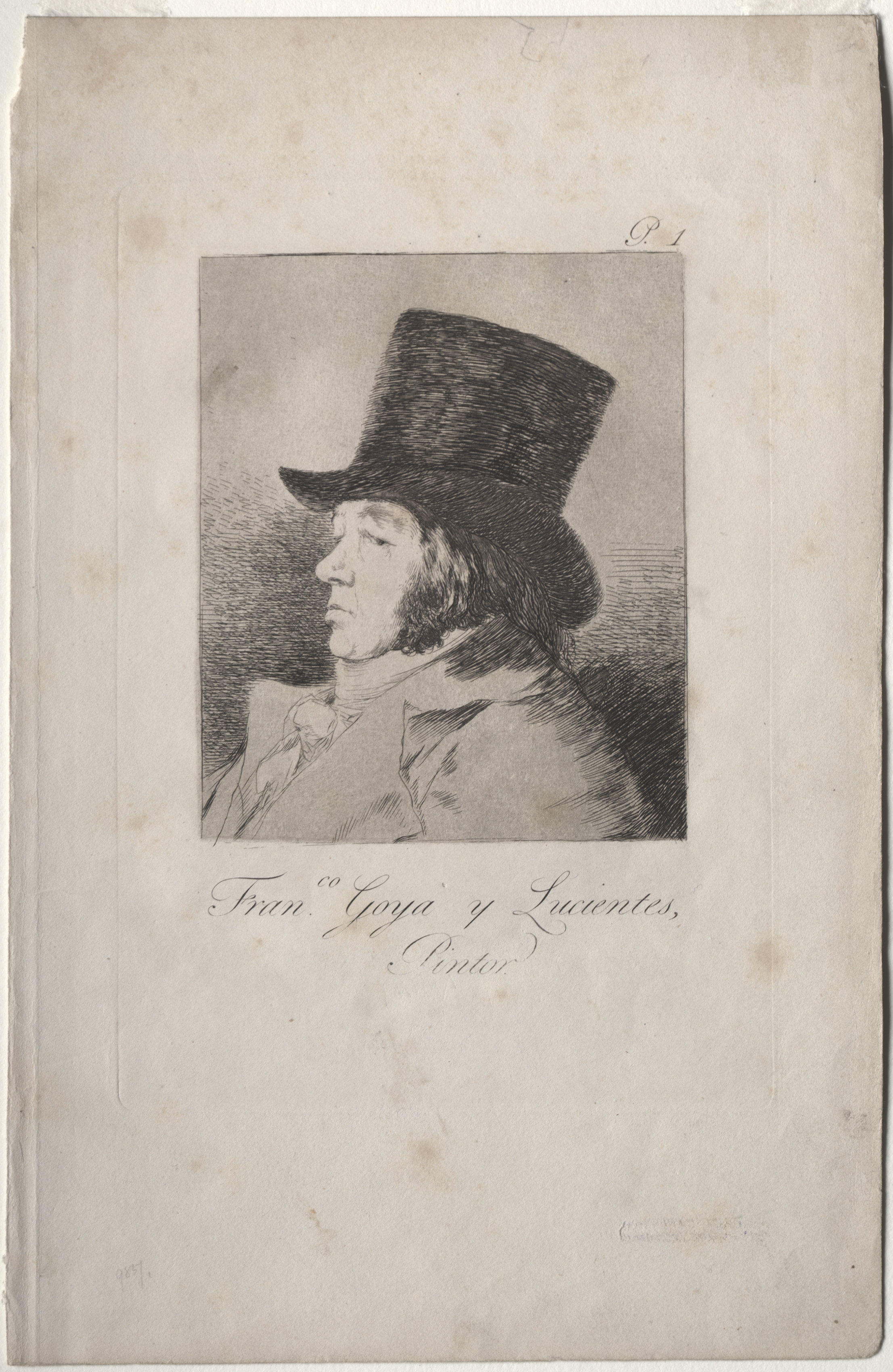 Francisco de Goya y Lucientes, Painter (Self-Portrait), Plate 1