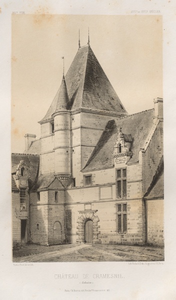 Architecture Pittoresque ou Monuments des XVeme. Et XVIeme. Siecles: Chateaux de France des XV et XVI Siecles: Pl. 93, Château de Cramesnil (Calvados)
