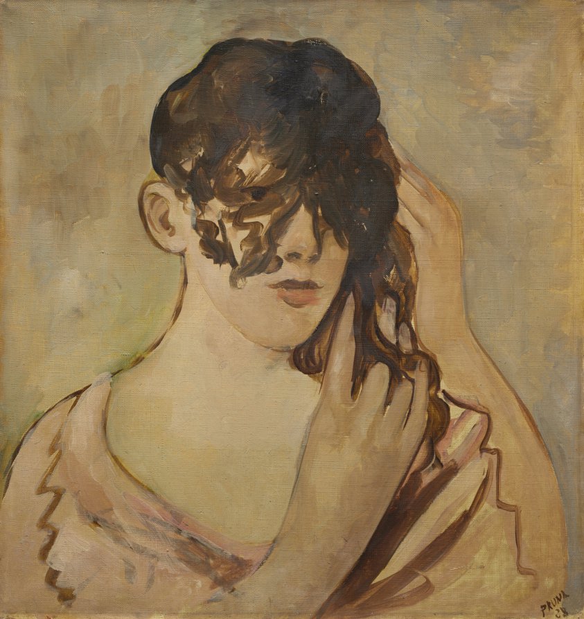 A Woman Arranging Her Hair, Pedro Pruna, 1928