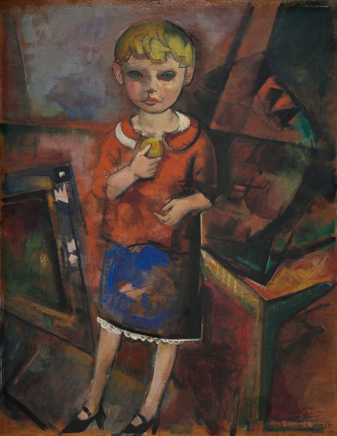 Girl with Apple (recto), William Sommer, 1925