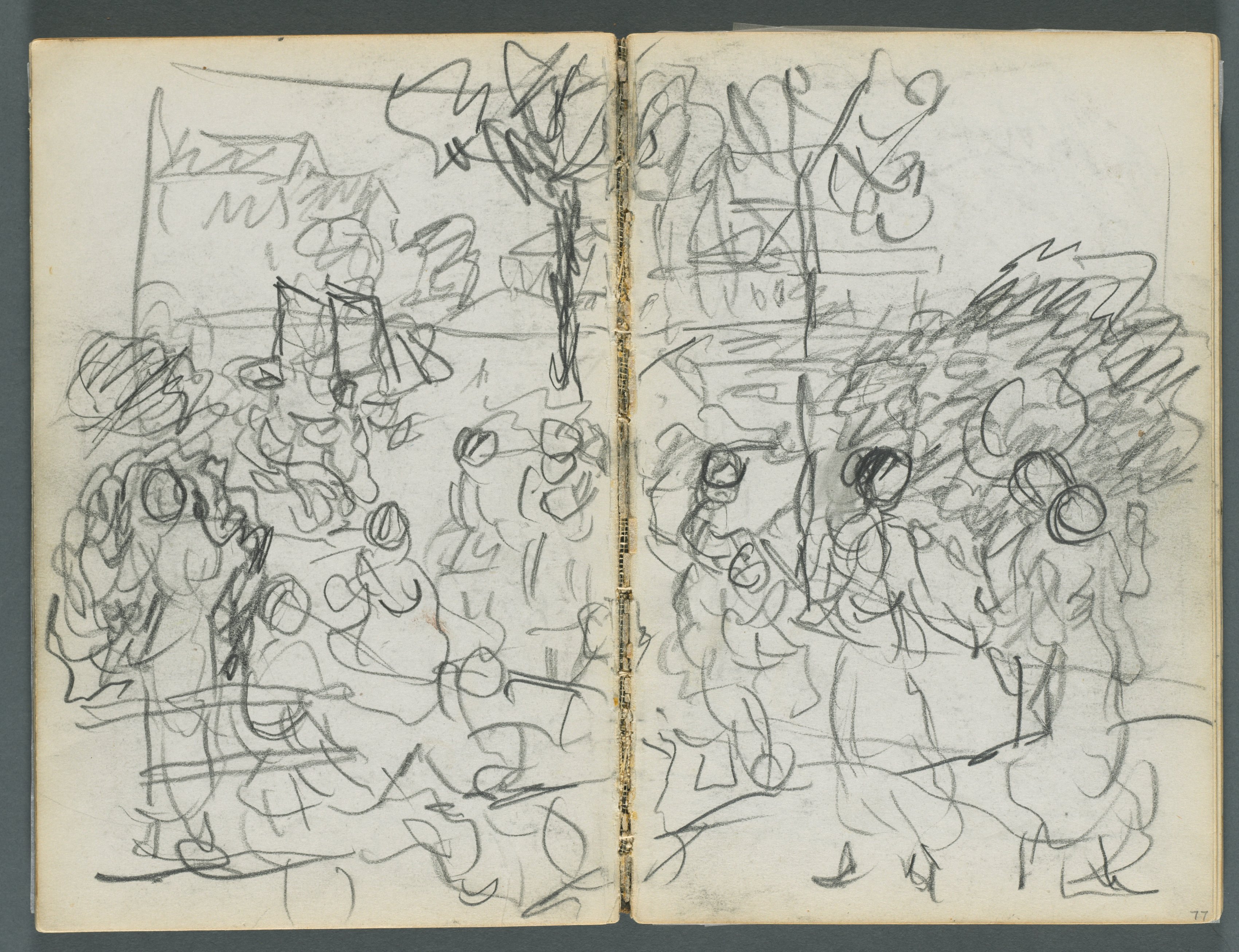 Sketchbook, The Dells, N° 127, page 076 & 77: Figures in a Landscape