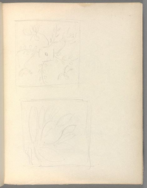 Sketchbook No. 6, page 103: Pale pencil drawing of plants