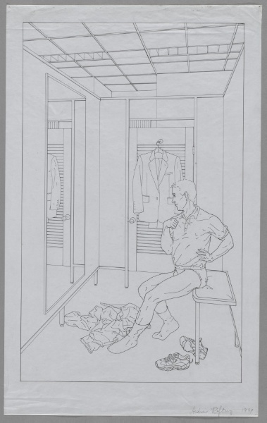 Study for Suit Shopping: An Engraved Narrative (Scene 5)