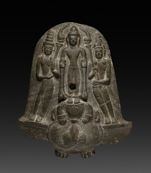 Bracket with Buddha and a Pair of Acolytes