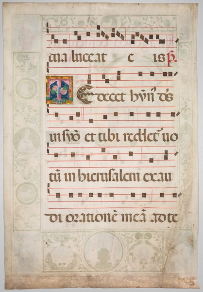 Leaf from a Gradual: Decorated Initial (verso)
