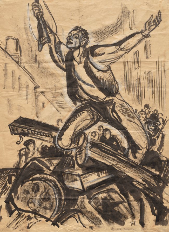 Over the Barricade, Boardman Robinson, 1916