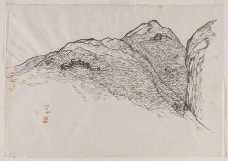 Untitled (Mountains with Two Villages)