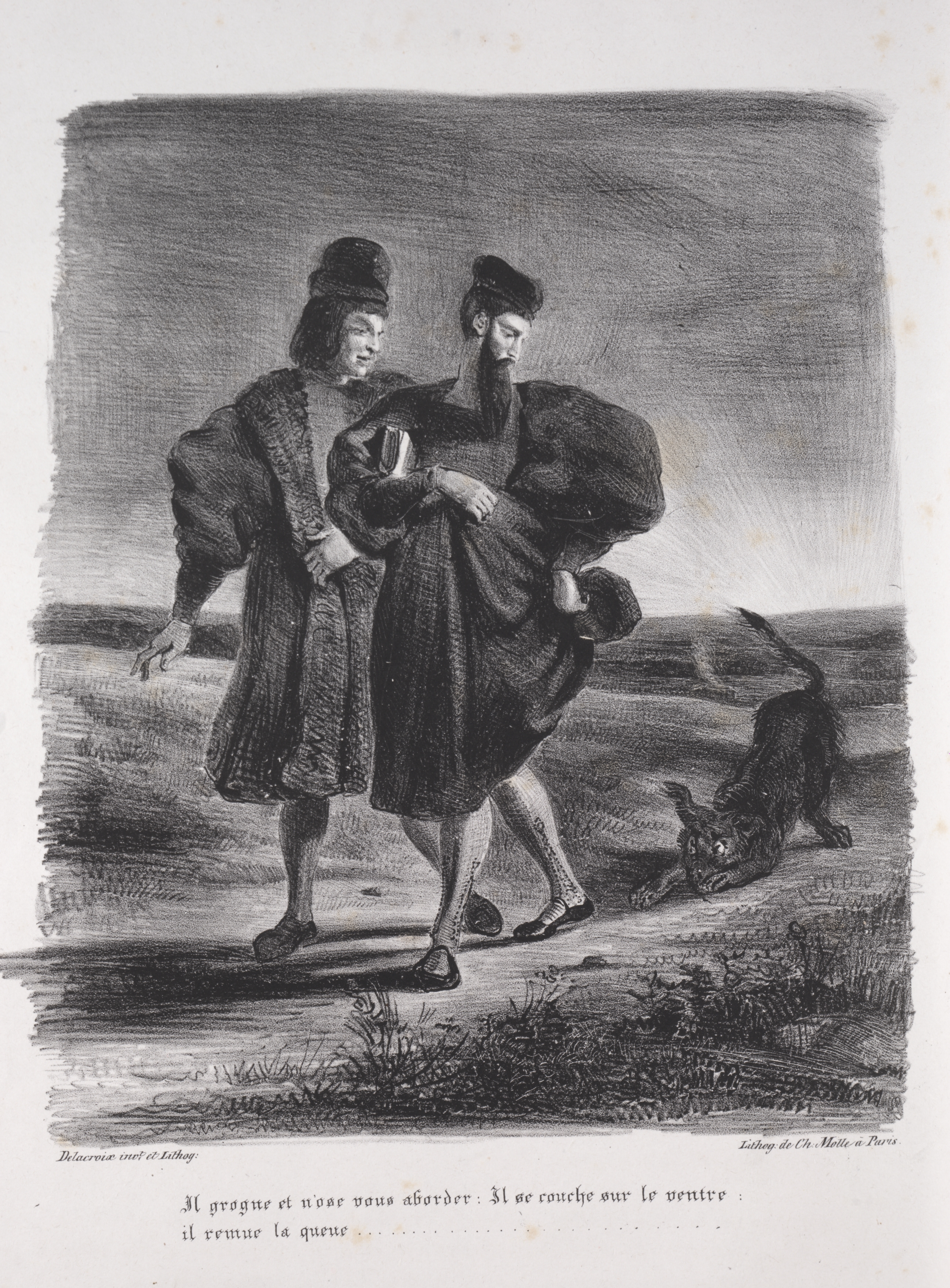 Illustrations for Faust: Faust, Méphistophélé and the barbet