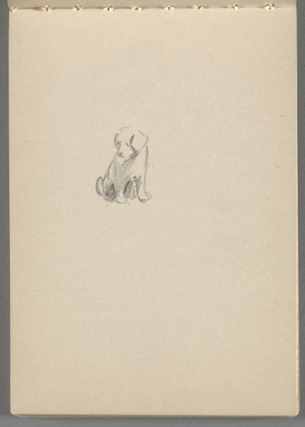 Sketchbook No. 10, page 17: Pencil sketch of dog 