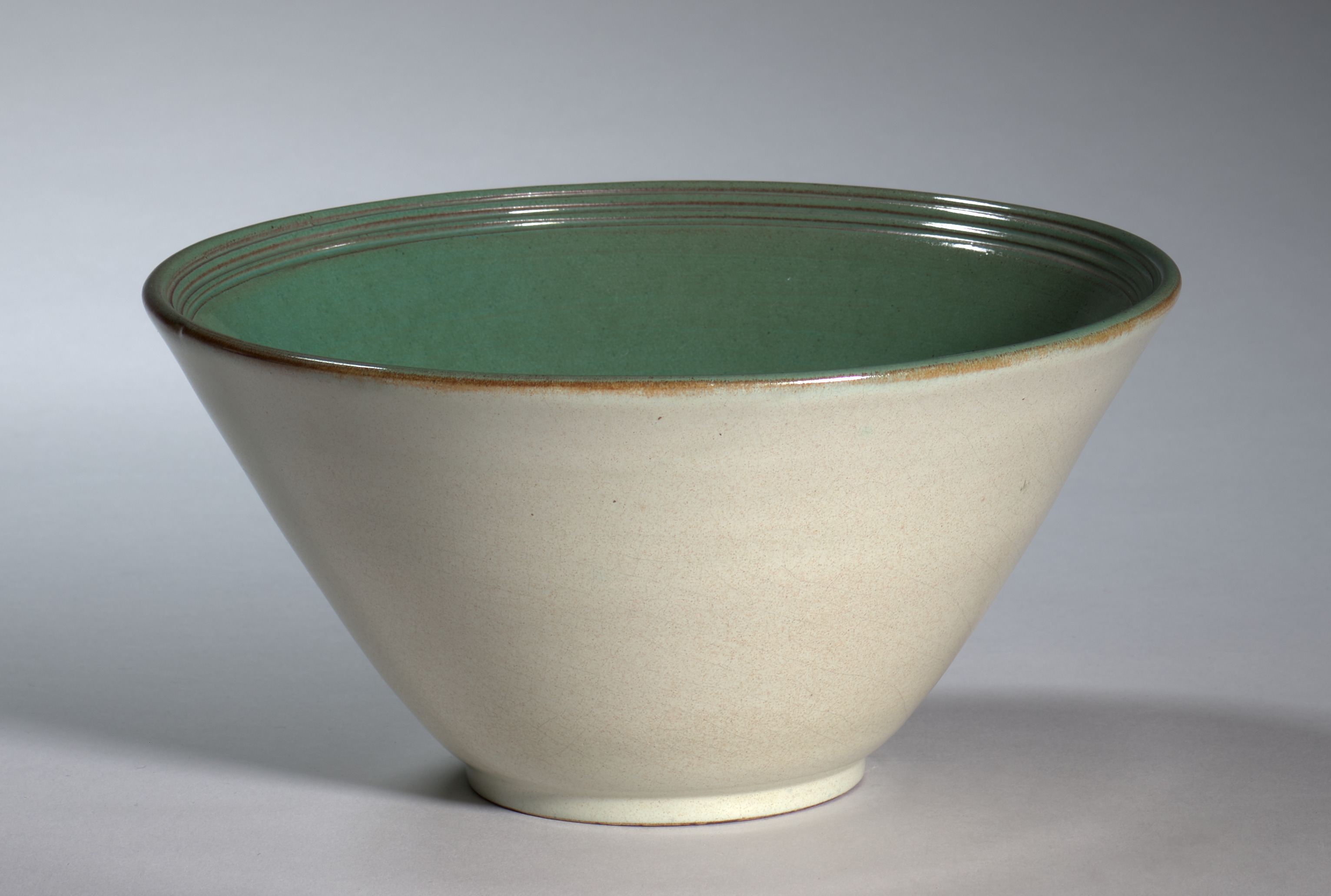White Bowl with Green Lining