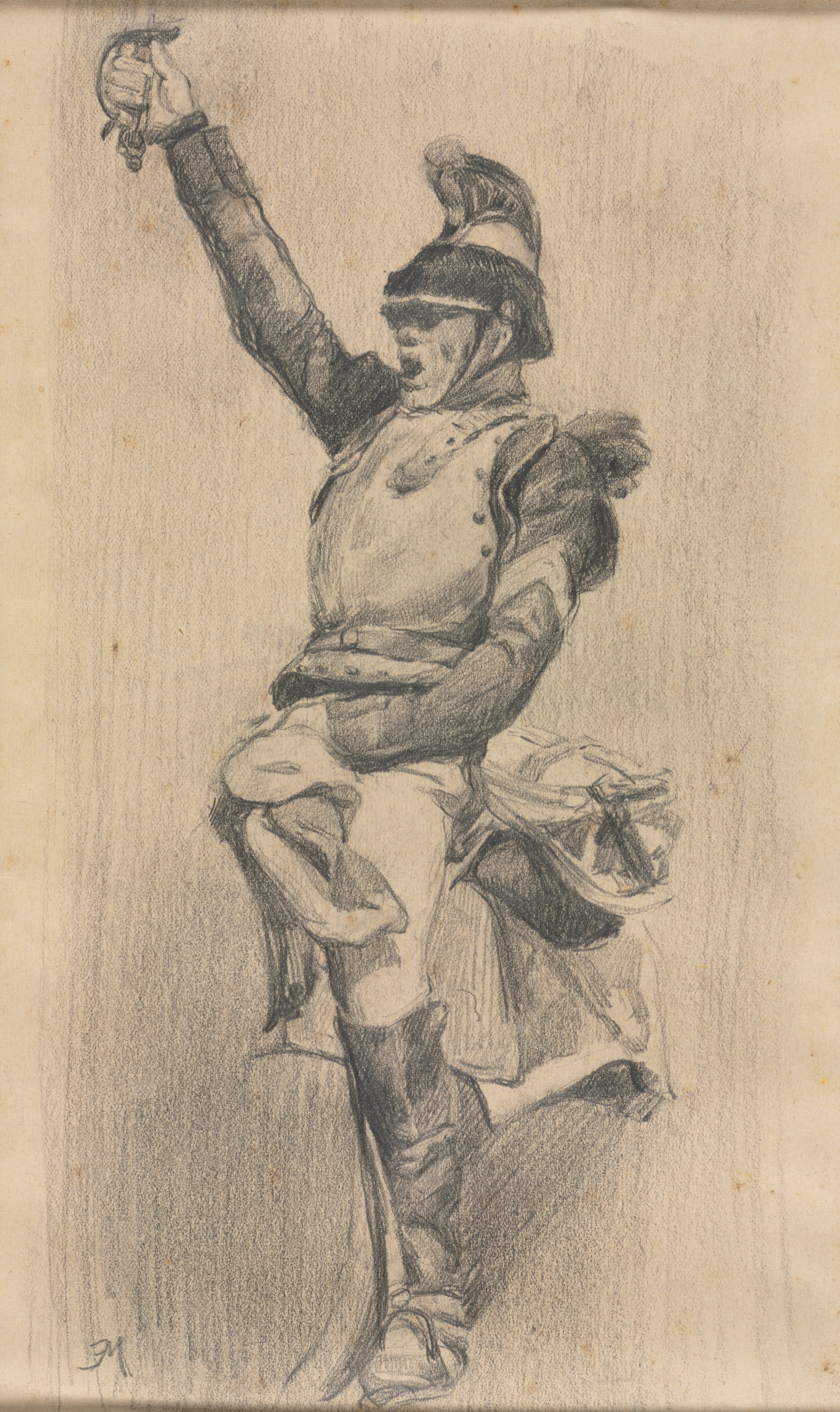 Soldier with Upraised Arm
