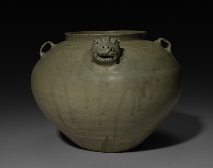 Jar with Tiger-Headed Spout:  Yue Ware