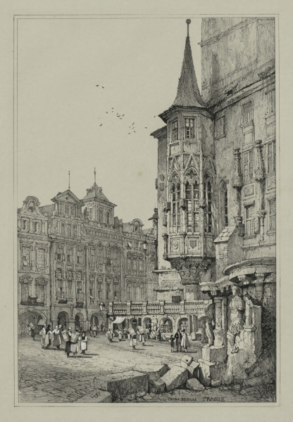 Facisimilies of Sketches made in Flanders and Germany: Hotel de Ville, Prague