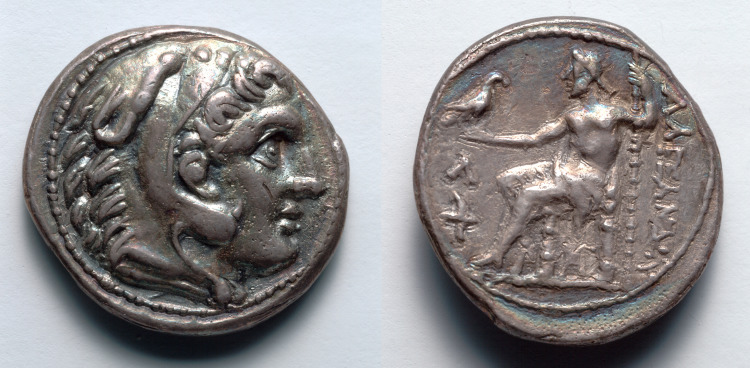 Tetradrachm: Head of Young Herakles (obverse); Zeus (reverse)