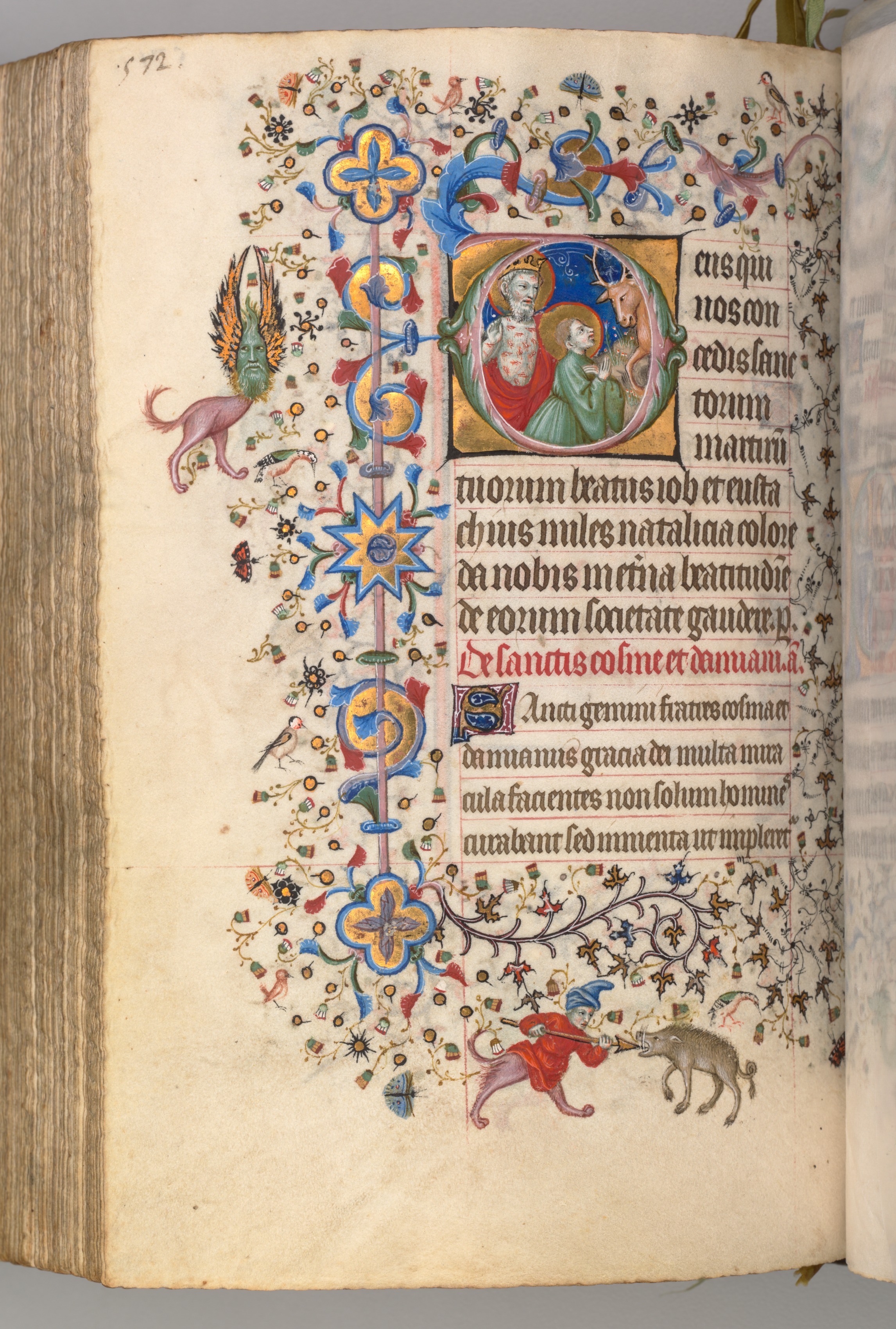 Hours of Charles the Noble, King of Navarre (1361-1425): fol. 280v, SS. Job and Eustace
