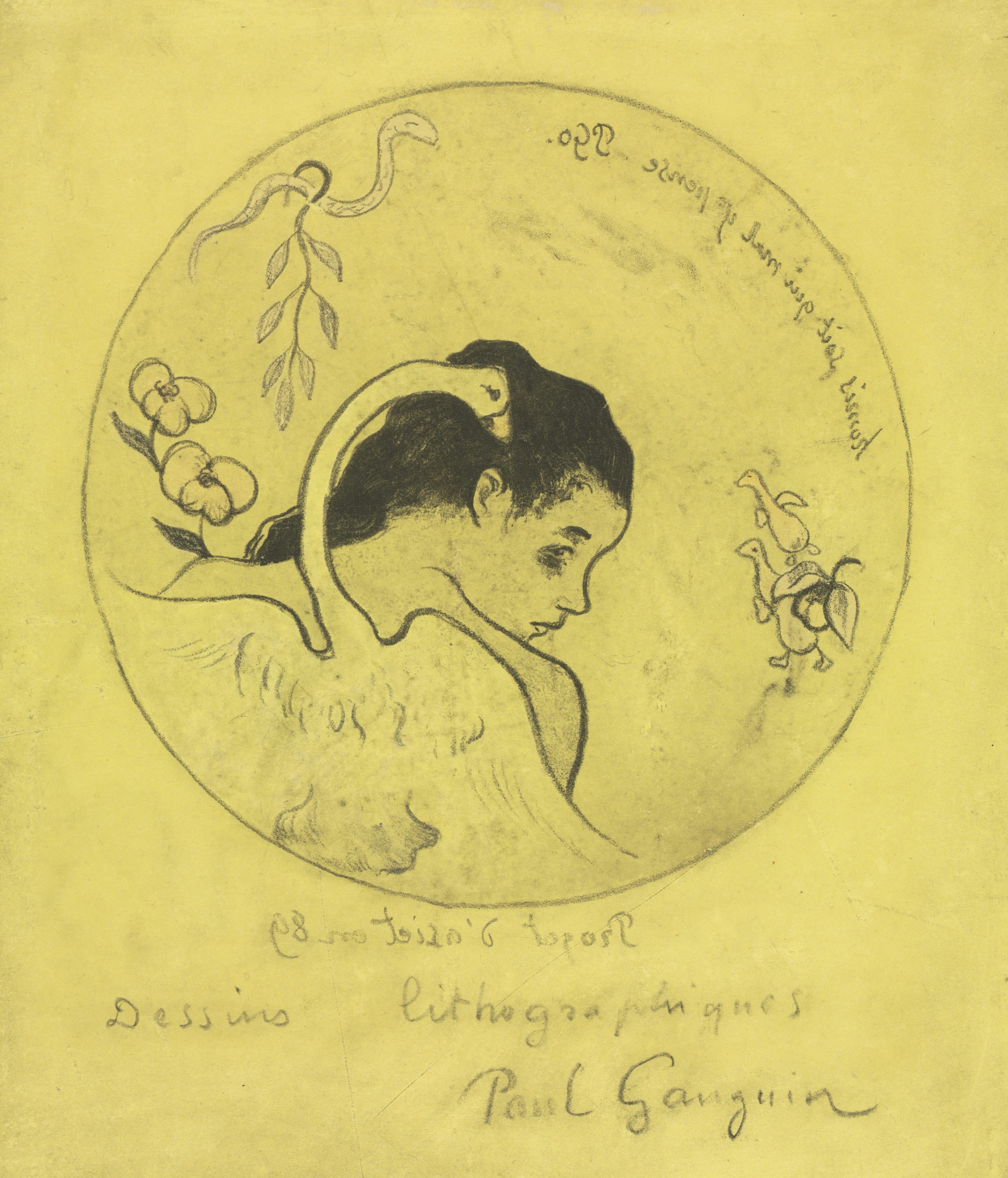 Volpini Suite:  Design for a Plate:  Leda and the Swan (Projet d'Assiette: Léda et le Cygne)