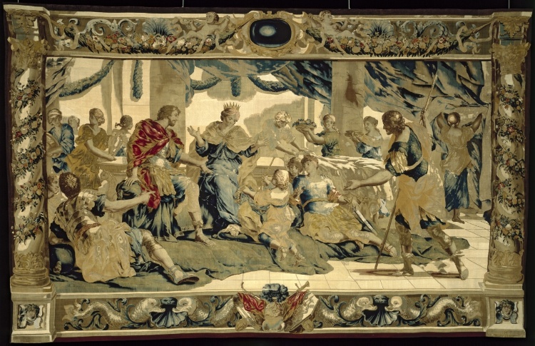 Cupid disguised as Aeneas's son, presents gifts to Dido