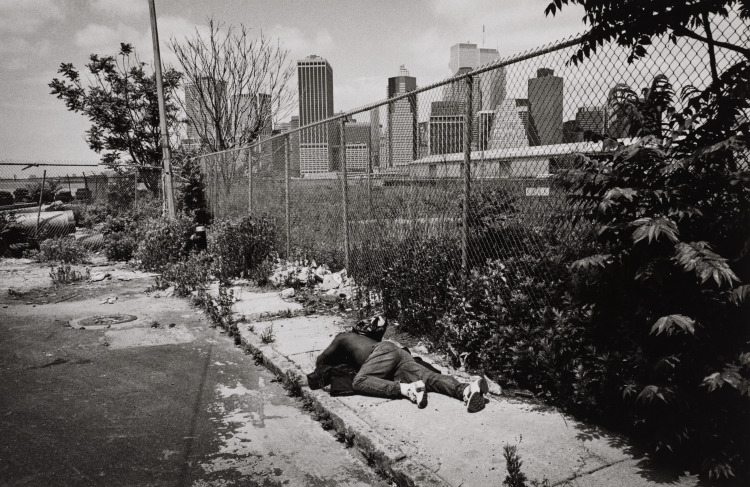 Man Sleeping on the Sidewalk, Brooklyn, New York City