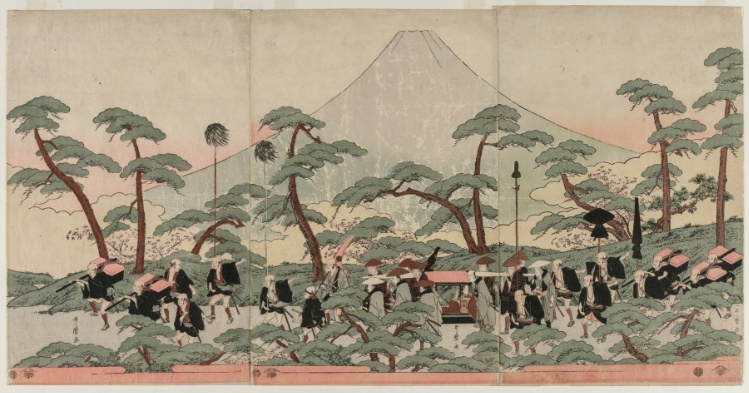 Procession at the Foot of Mount Fuji