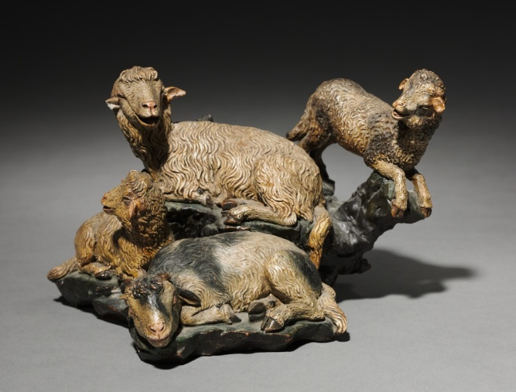 Figure from a Crèche: Group of Four Sheep