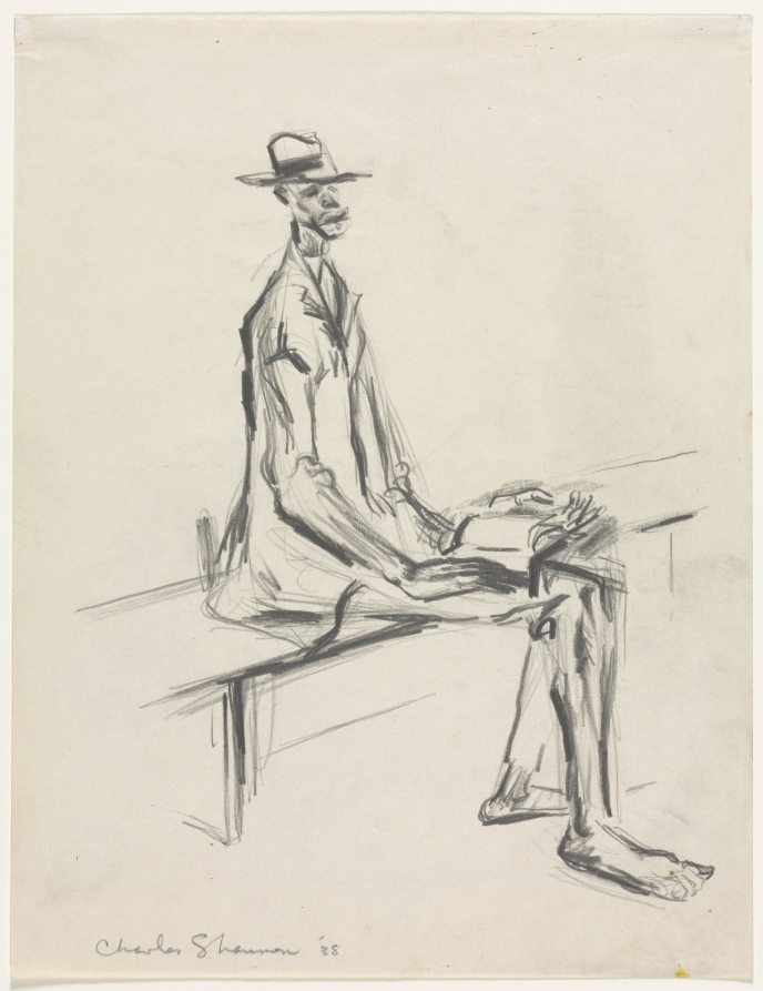 Man Seated on a Bench, Charles Eugene Shannon, 1938