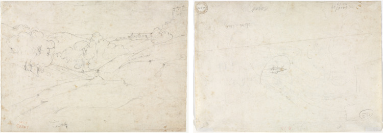 View of Marino (recto); Sketch for a Landscape (verso)