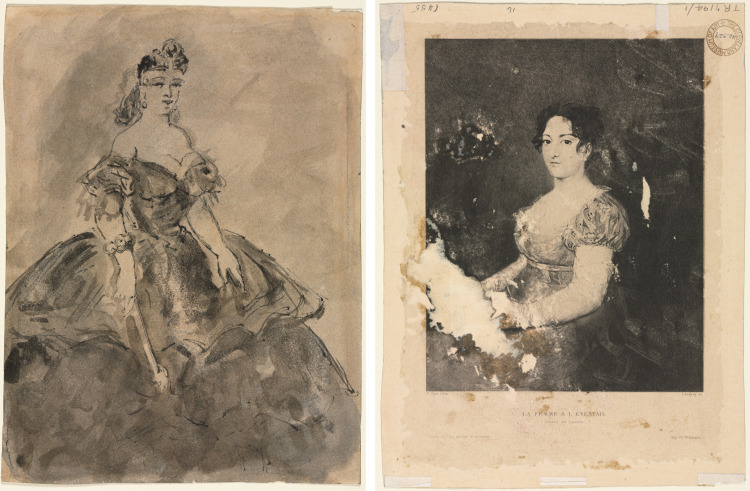 At the Ball (recto); La femme à l'éventail, after Goya (verso)