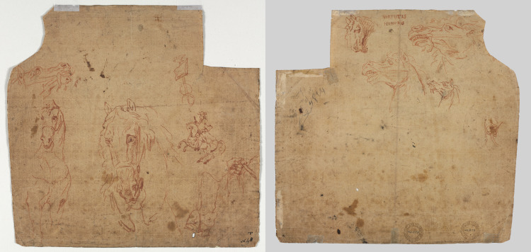 Sketches of Horses and Riders (recto); Sketches of Horses (verso)