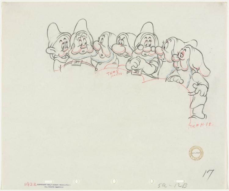 The Seven Dwarfs beside Snow White's Bed, Walt Disney, 1937