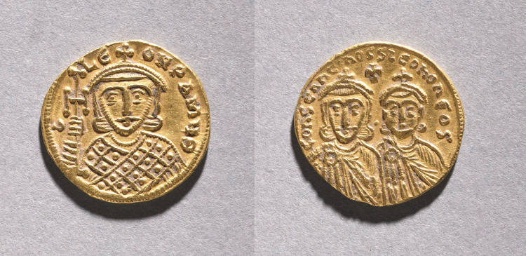Solidus with Leo IV the Khazar and His Father Constantine V Copronymus 