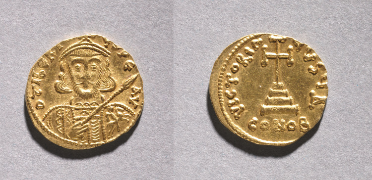 Solidus with Tiberius III Apsimarus 