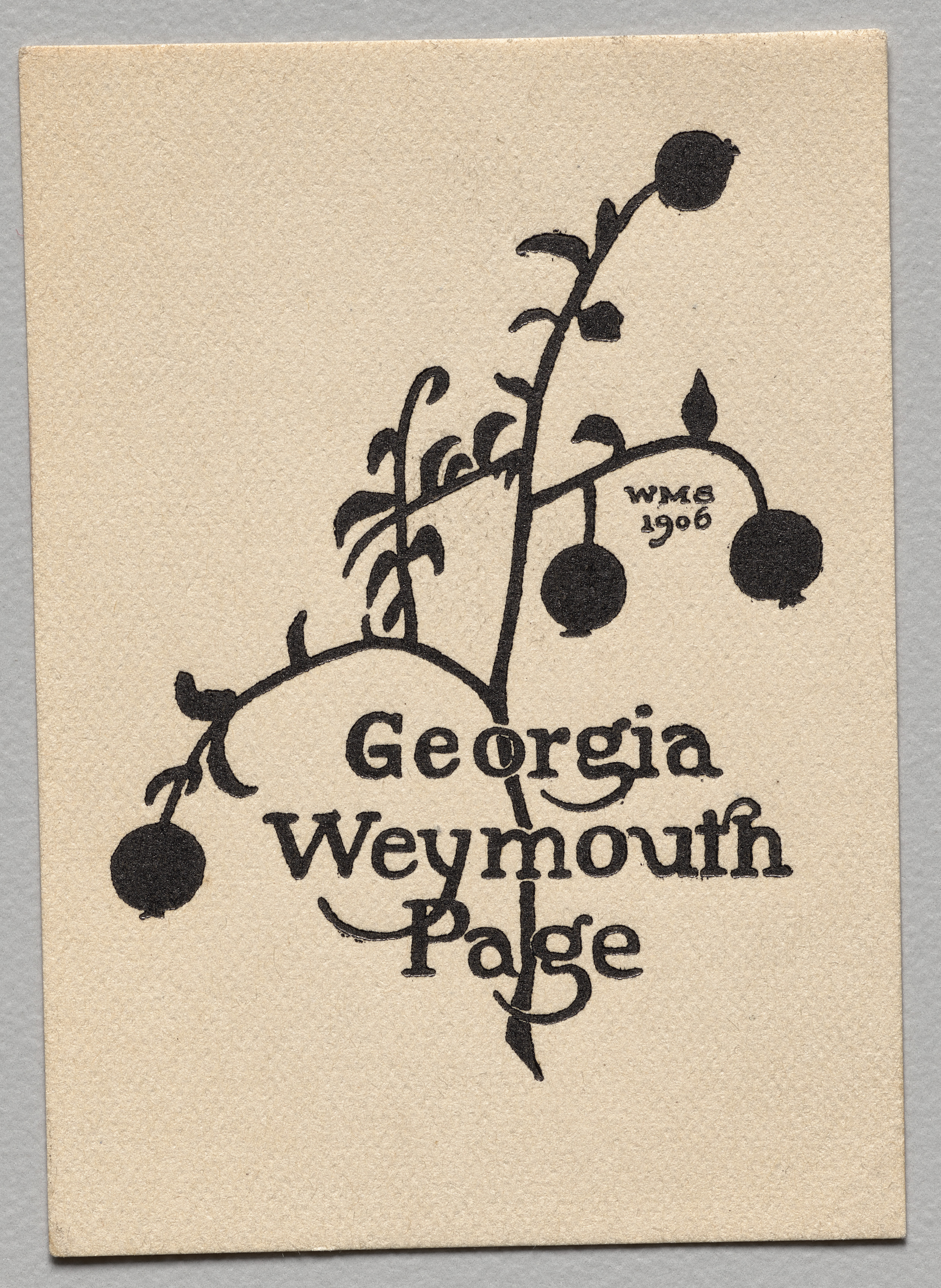 Bookplate: George Weymouth Page