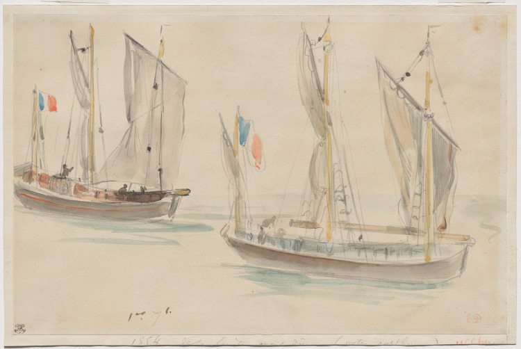 Two Boats at the Harbor of Dieppe