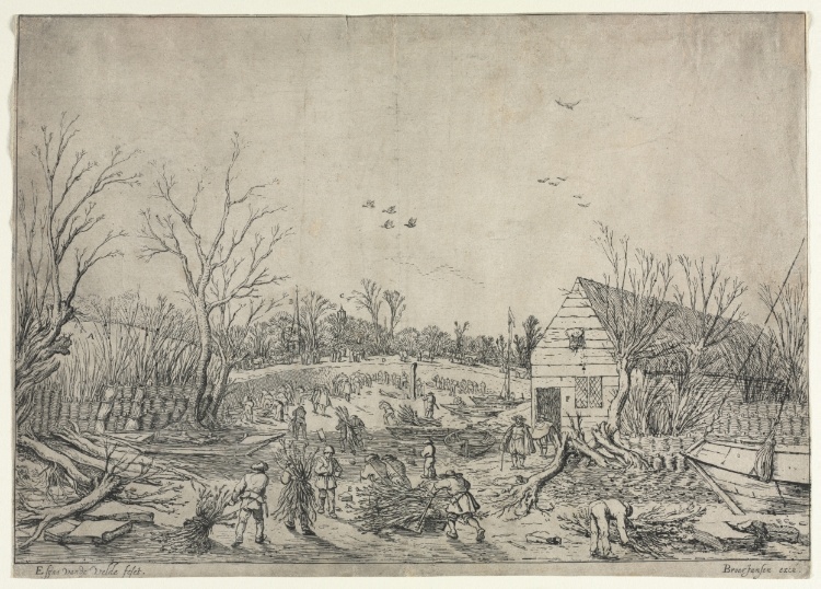 The Great Flood of January 10, 1624 (or Repairing the Broken Dike on the River Lek by Vianen, 1624)